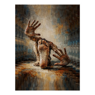 Surreale kriechende Hände und Füße Expressiv Poster