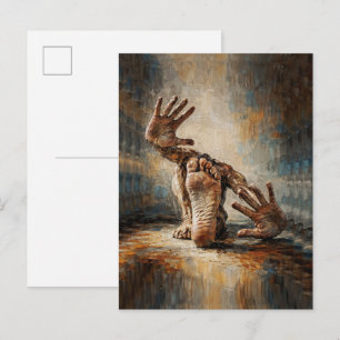 Surreale kriechende Hände und Füße Expressiv Postkarte
