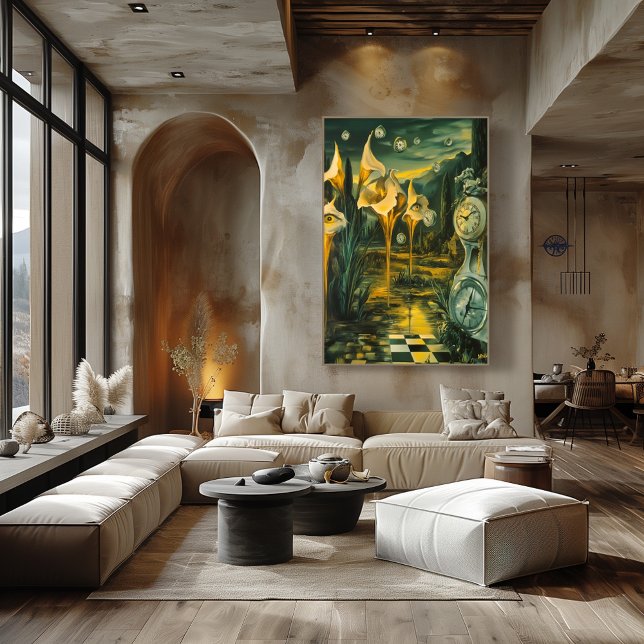 Surreale Landschaft mit Melkuhren und Augen Poster (Von Creator hochgeladen)