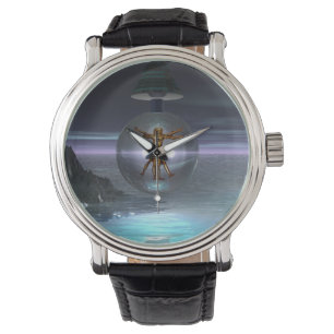Surreale Mann-Uhr Leonardo da Vincis Vitruvian Armbanduhr