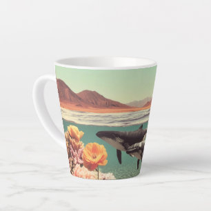 Surreale Ozeanszene mit Walen und Korallen Milchtasse