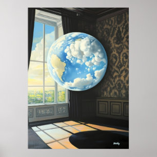 Surreale Traumlandschaft der flatternden Erde im R Poster