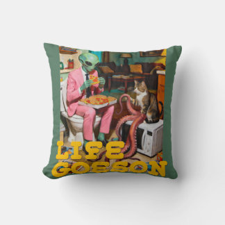 Surrealer Alien-Pizza-Moment  Kissen