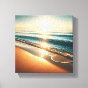 Surrealer ätherischer Meeresschaum auf einem makel Leinwanddruck
