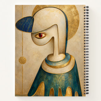Surrealer blau-goldener Spiralblock Notizbuch