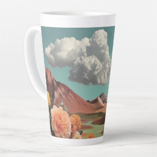Surrealer Blumenberg mit dramatischen Wolken Milchtasse