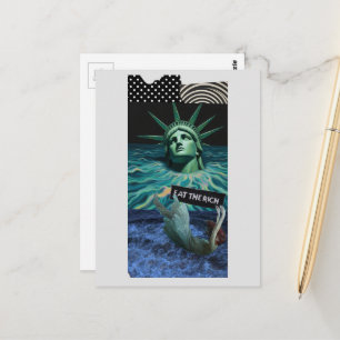 Surrealer Eat-the-Reichen-Collage Postkarte