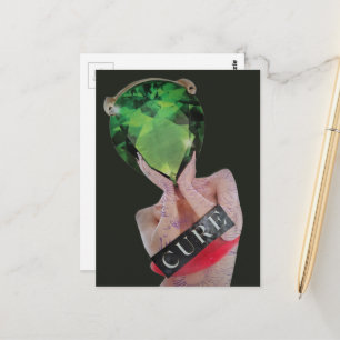 Surrealer Edelstein-Damen-Collage Postkarte
