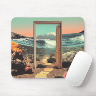 Surrealer Eingang zum Ozean mit Korallenriff Mousepad