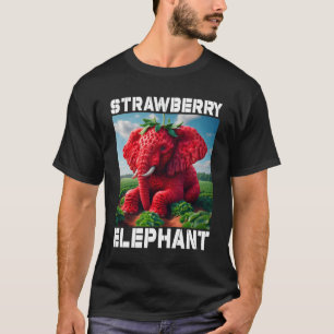 Surrealer Erdbeerelefanten-Meme-Frucht-Tier-Gehirn T-Shirt