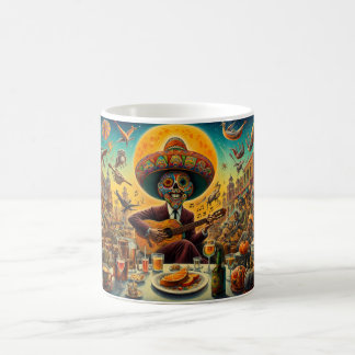 Surrealer Fiesta-Skelett-Gitarrist Kaffee Kaffeetasse