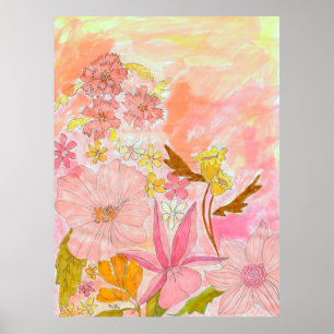 Surrealer Garten Florale Pastell-Tinte-Kunst Künst Poster