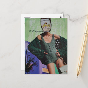 Surrealer Honigflaschen-Frauen-Mixed-Media-Collage Postkarte