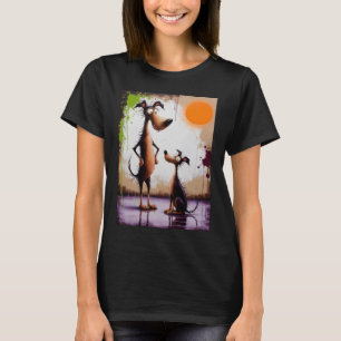Surrealer Hundekunst-Tee Moderne Abstraktion T-Shirt