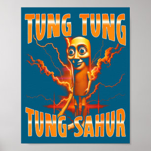 Surrealer italienischer Brainrot-Meme Tung Tung Tu Poster