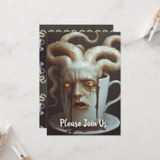 Surrealer Kaffeetintenfisch Einladung