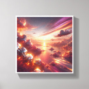 Surrealer kosmischer Sonnenuntergang - Träumerisch Leinwanddruck