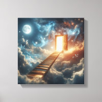 Surrealer Leitertür-Himmel-Konzept