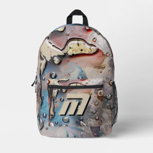 Surrealer metallischer Fluid-Kunst-Rucksack mit in Bedruckter Rucksack