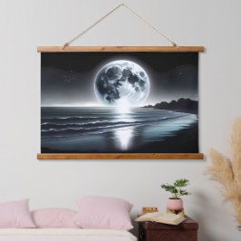 Surrealer Monsun über ruhiger Meeresküste Wandteppich Mit Holzrahmen