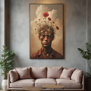 Surrealer Portrait-Garten des Geistes Poster