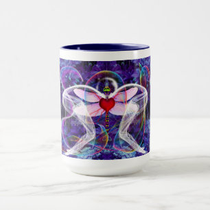 Surrealer psychedelischer Libellen-Flug Tasse