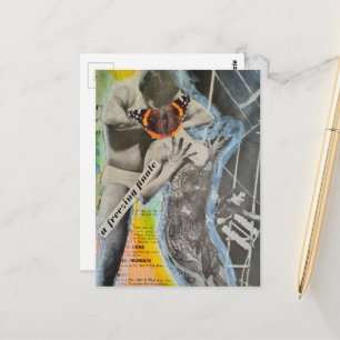 Surrealer Retro-Ballett-Paar-Finale-Collage-Kunst Postkarte