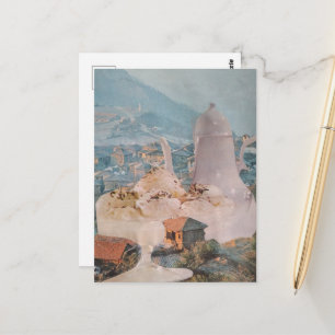 Surrealer Retro-Eiscreme-Ort Postkarte