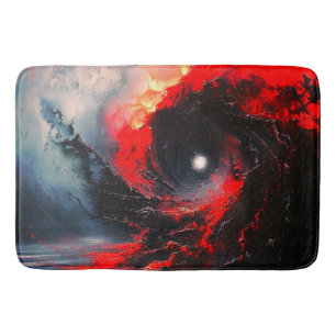 Surrealer roter Sturmwirbel Badematte