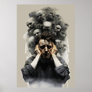 Surrealer Schrei - dunkle emotionale Abstrakte Mal Poster
