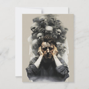 Surrealer Schrei - dunkle emotionale Abstrakte Mal Postkarte