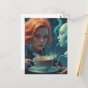 Surrealer Tee Postkarte