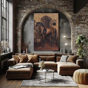 Surrealer Traumlandschaft eines hohlen Pferdes in  Poster