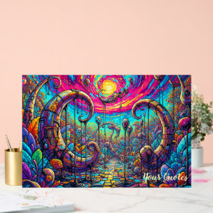 Surrealer Traumlandschaftsportal Farbige Fantasie Acrylschild