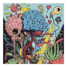 Surrealer Underground-Comix-Psychedelic-Art-PlaKat