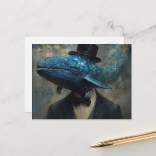 Surrealer Wal in einem Anzug Postkarte