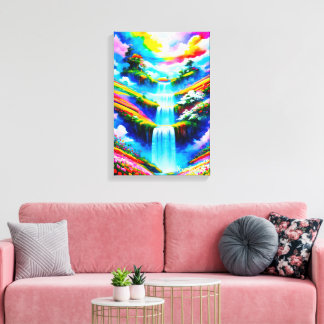 Surrealer Wasserfall-Fantasie-Kunst Leinwanddruck
