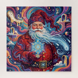 Surrealer Weihnachtsmann und schmelzende Uhr