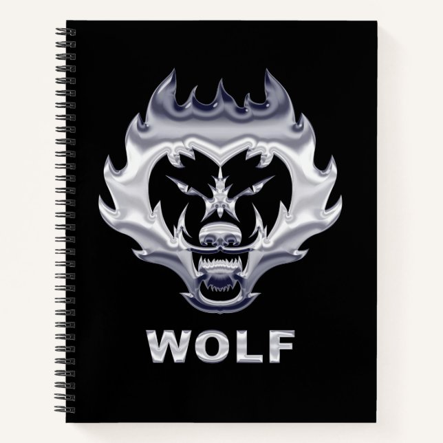 Surrealer Wolf Notizbuch (Vorderseite)