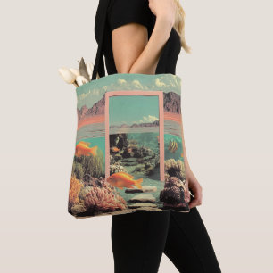 Surrealer Wüsten-Ozean mit Tür Tasche