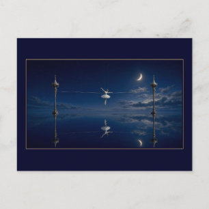 Surrealer Zirkustraum Seiltänzerin Postkarte