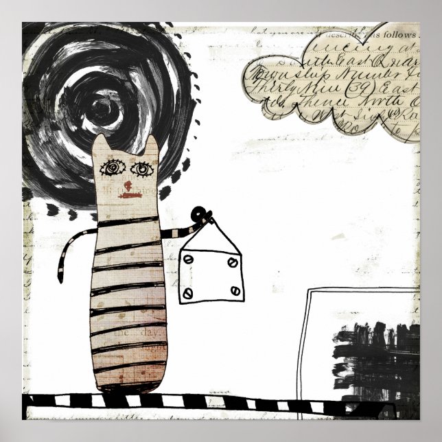 Surreales Bild "Schwarze Sonne" Poster (Vorne)