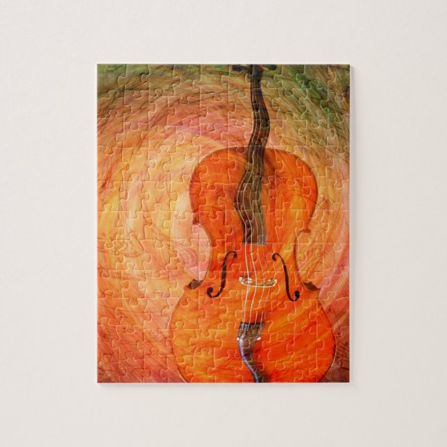 Surreales Cello mit musikalischen Anmerkungen (Vertikal)