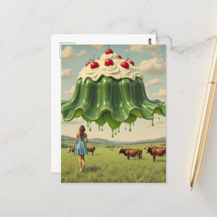 Surreales Dessert in der Natur Postkarte