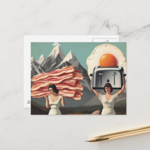 Surreales Frühstück Ladys in the Mountains Postkarte