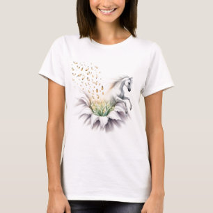 Surreales Pferd: Anmut und Kraft in einer traumhaf T-Shirt