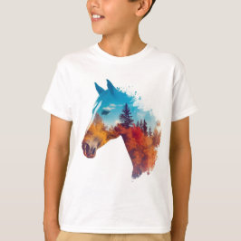 Surreales Pferd im Herbstwald T-Shirt