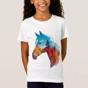 Surreales Pferd im Herbstwald T-Shirt