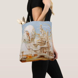Surrealismus Abstraktes weißes Gebäude Tasche