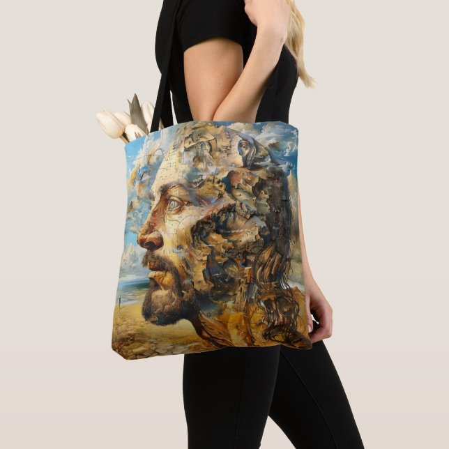 Surrealismus Puzzle Head Tasche (Von Nahem)